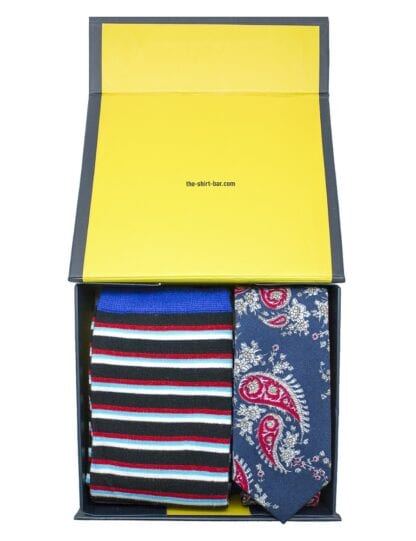Blue Paisley Print Necktie Socks Gift Set – AGS1NTSOC5.1