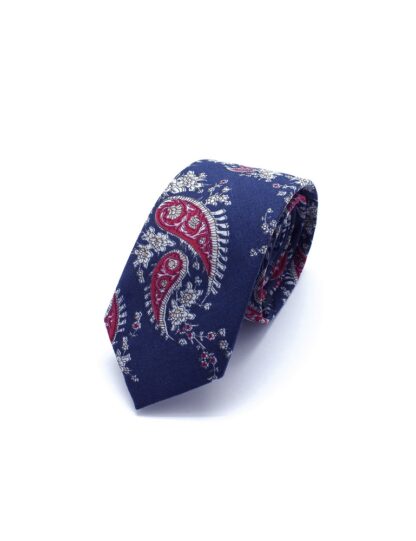 Blue Paisley Print Necktie and Socks Gift Set - AGS1NTS5.1 (1) - necktie