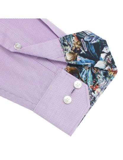 Lilac Checks Easy Iron Modern / Classic Fit Long Sleeve Shirt - CF2A14.23