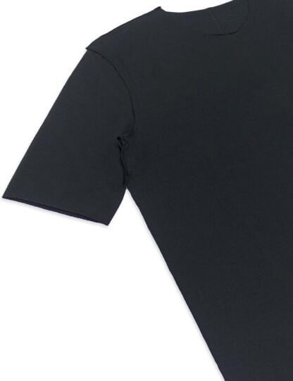 Smooth Side Black-Premium-Cotton-Stretch-Raw-Edge-HS-T-Shirt-TS2C1.3