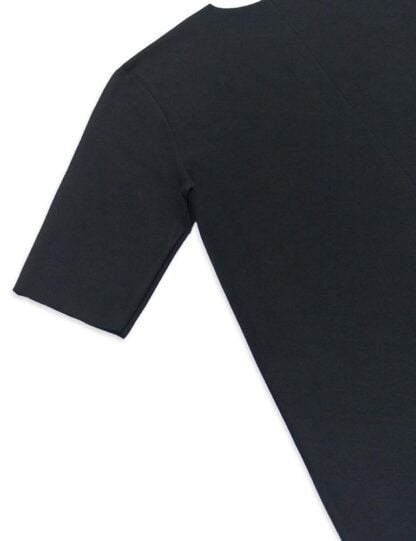 Raw Edge Black-Premium-Cotton-Stretch-Raw-Edge-HS-T-Shirt-TS2C1.3