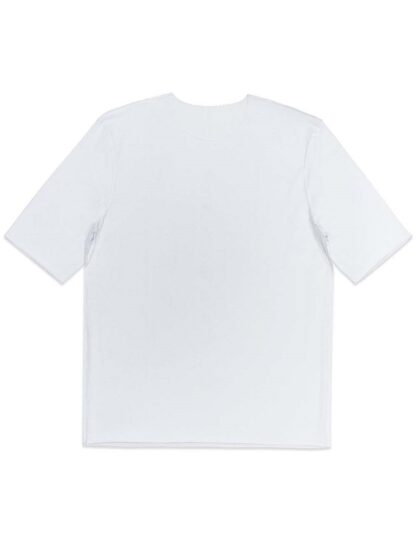 Raw Edge Front View White Premium Cotton Stretch Raw Edge HS T-Shirt TS2C2.3