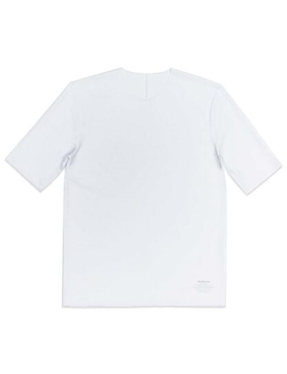 Front Side White Premium Cotton Stretch Raw Edge HS T-Shirt TS2C2.3