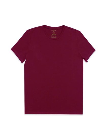 Red Premium Cotton Stretch Crew Neck Slim Fit T-Shirt