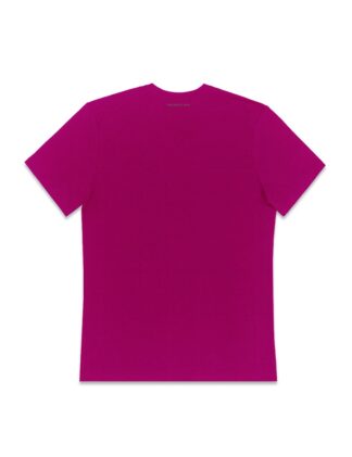 Back View Slim Fit Teaberry Pink Premium Cotton Stretch V Neck T-Shirt TS3A5.4