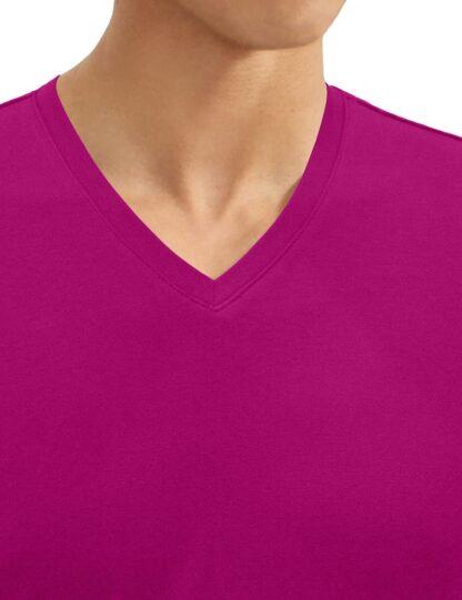 Slim Fit Teaberry Pink Premium Cotton Stretch V Neck T-Shirt TS3A5.4