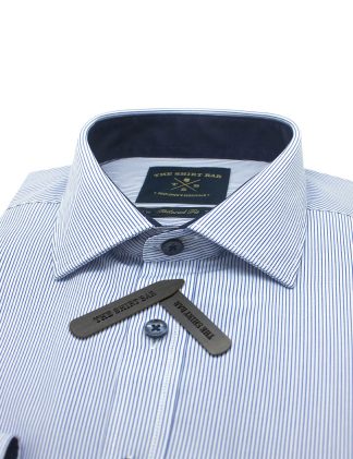 Blue Stripes Eco-ol Bamboo Slim / Tailored Fit Long Sleeve Shirt - TF2A6.23
