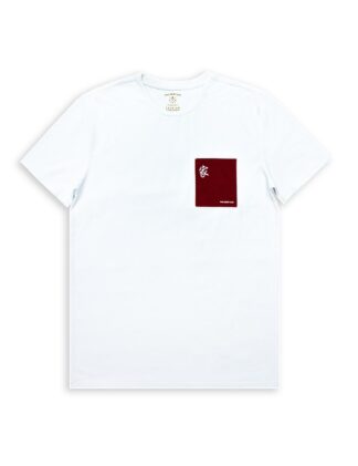 Front View - Home White Crew Neck T-shirt with pocket - TS4A2.4