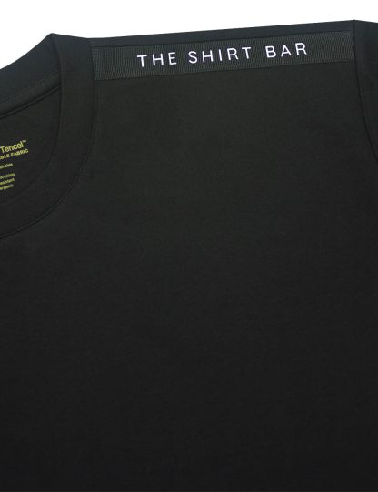 Black Tencel Gender-Neutral Shoulder Logo T-shirt