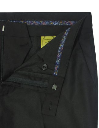 Black Twill Slim / Tailored Fit Suit Pants - SP1.5-SS1.5