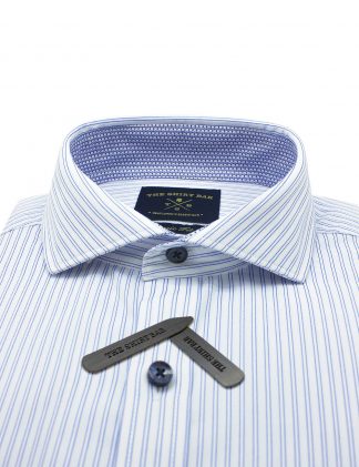 Blue Stripes Eco-ol Bamboo Modern / Classic Fit Cutaway Collar Long Sleeve Shirt