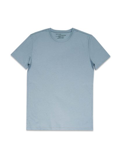 Dream Blue Tencel Crew Neck Slim Fit T-Shirt