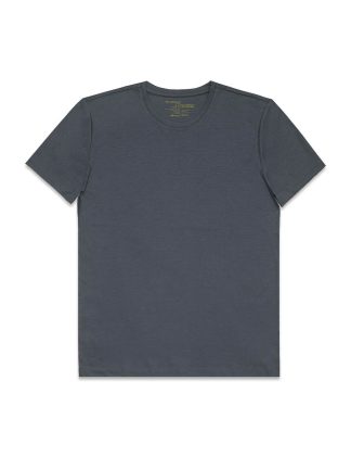 Shadow Grey Tencel Crew Neck Slim Fit T-Shirt