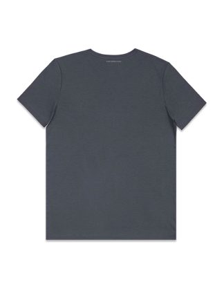 Shadow Grey Tencel Crew Neck Slim Fit T-Shirt
