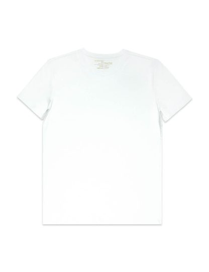White Tencel Crew Neck Slim Fit T-Shirt