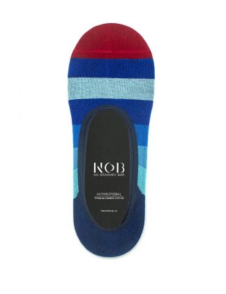 Blue Shades Stripes No Show Antimicrobial Socks - SOC11B.NOB2