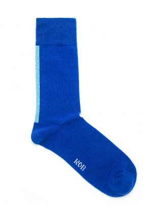 Blue with Cyan Back Stripe Crew Antimicrobial Socks - SOC4A.NOB2