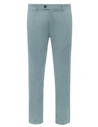 Dusty Blue Cotton Stretch Slim Fit Casual Pants CP1A2.5