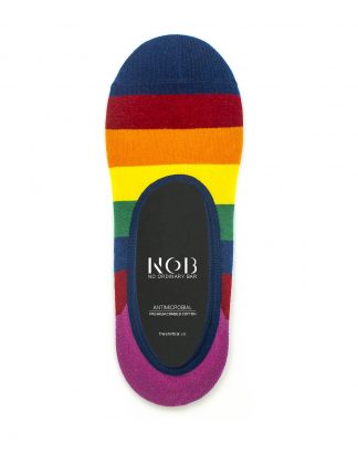 Multi Colour Stripes No Show Antimicrobial Socks - SOC10B.NOB2