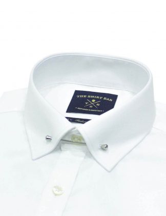 Solid White Twill Easy Iron  Collar Bar Slim / Tailored FIi Long Sleeve Shirt – TF38A1.19