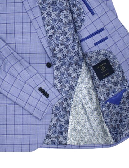 Light Blue Checks Single Breasted Suit Set - SS9.4