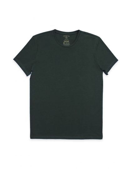Deep Green Premium Cotton Stretch Crew Neck Slim Fit T-Shirt