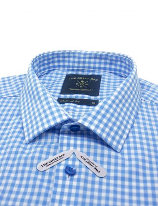 Blue Checks Custom / Relaxed Fit Short Sleeve Shirt - RF9SF6.27