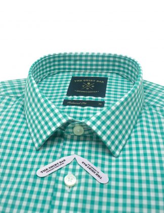 Green Checks Custom / Relaxed Fit Short Sleeve Shirt - RF9SF7.27