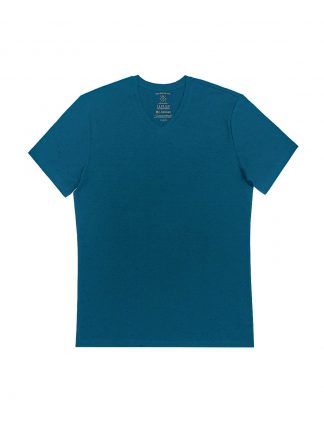 Ink Blue Premium Cotton Stretch V Neck T-Shirt