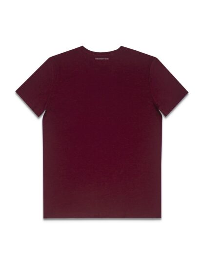 Back View of Slim Fit Maroon Tencel Crew Neck T-Shirt TS1A16T.4