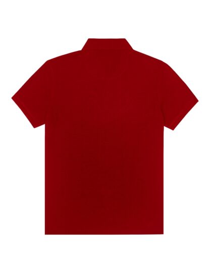 The Shirt Bar Back View Slim Fit Red Tencel Short Sleeve Polo T-Shirt PTS1A2T.1
