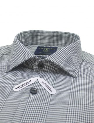 Black Checks Eco-ol Bamboo Stretch Slim / Tailored Fit Long Sleeve Shirt - TF1AF4.27
