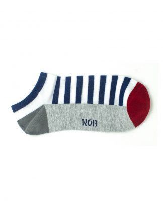 Navy & White Sailor Stripes Ankle Antimicrobial Socks - SOC13C.NOB2