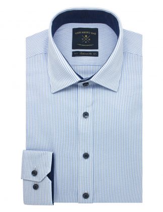 Blue Stripes Spill Resist Slim / Tailored Fit Long Sleeve Shirt