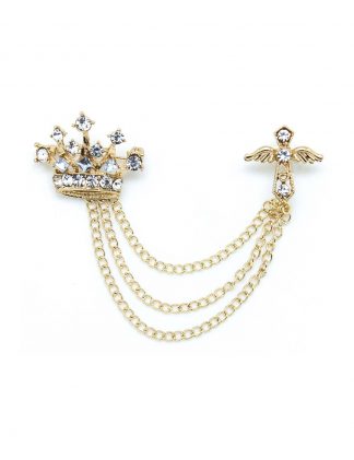 Gold Crown Chain Lapel Pin - LP11.12