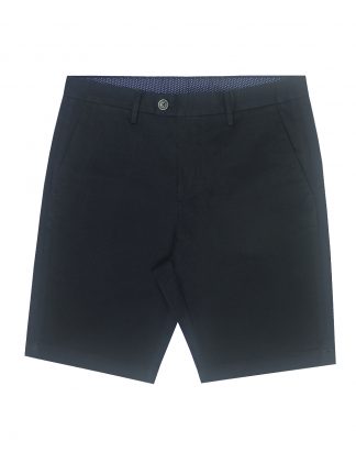 Navy Cotton Stretch Slim Fit Casual Shorts - CS1A8.7