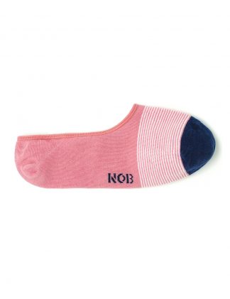 Pink with White Stripes No Show Antimicrobial Socks - SOC8B.NOB2