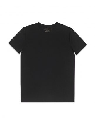 Black Tencel Crew Neck Slim Fit T-Shirt