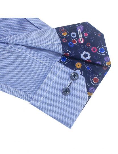 Blue Dobby Spill Resist Slim / Tailored Fit Cutaway Collar Long Sleeve Shirt