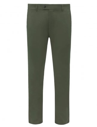 Dark Green Cotton Stretch Slim Fit Casual Pants - CP1A4.5