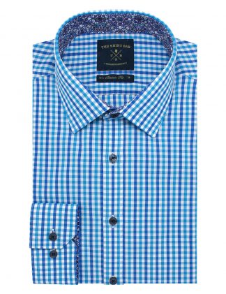 Blue Checks Eco-ol Bamboo Classic/Modern Fit Long Sleeve Shirt