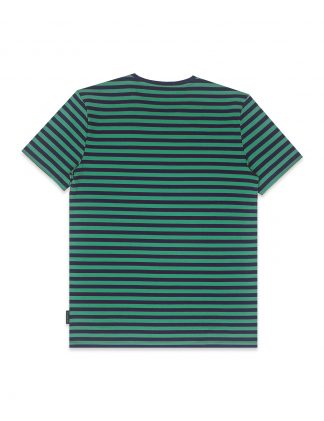 Slim Fit Green and Navy Stripe Crew Neck T-Shirt TS1A5.5 (1)