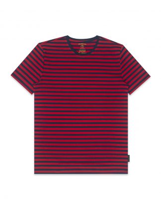 SF Navy and Red Stripe Crew Neck T-Shirt TS1A4.5