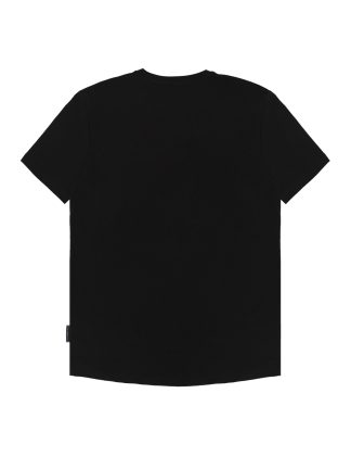 Solid Black Premium Cotton Stretch Short Sleeve Henley T-Shirt