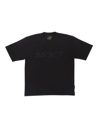 Solid Black IMPACT Embroidery Tencel Oversized T-Shirt - TS6B26T.10