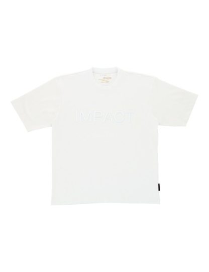 Solid White IMPACT Embroidery Tencel Oversized T-Shirt