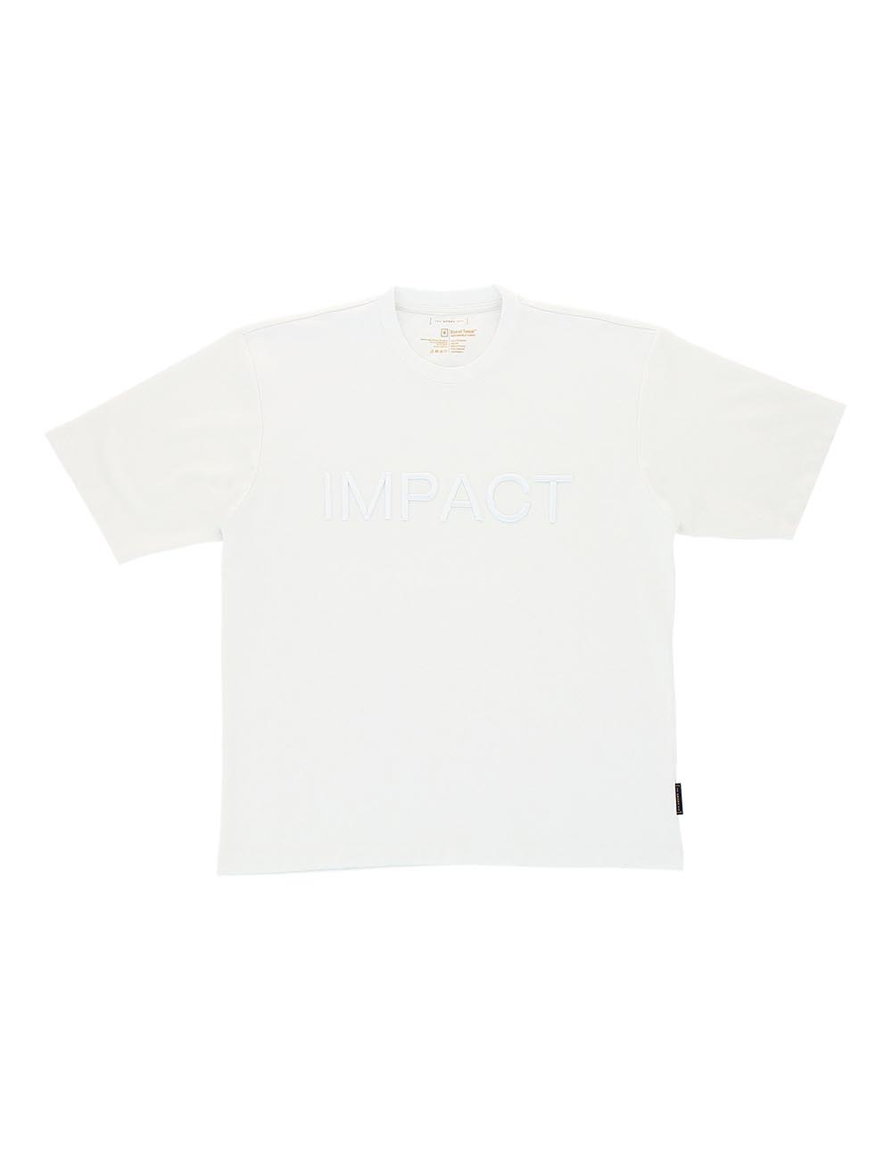Solid White IMPACT Embroidery Tencel Oversized T-Shirt | The Shirt Bar