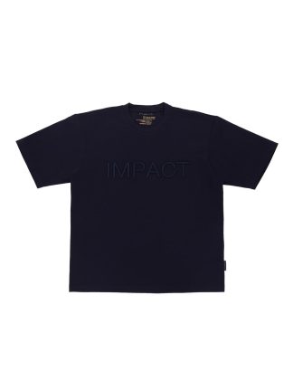 Solid Navy IMPACT Embroidery Tencel Oversized T-Shirt