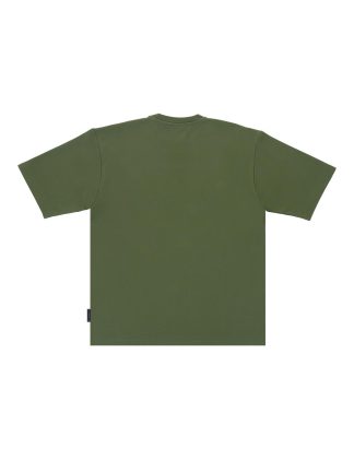 Solid Army Green IMPACT Embroidery Tencel Oversized T-Shirt - TS6B29T.10