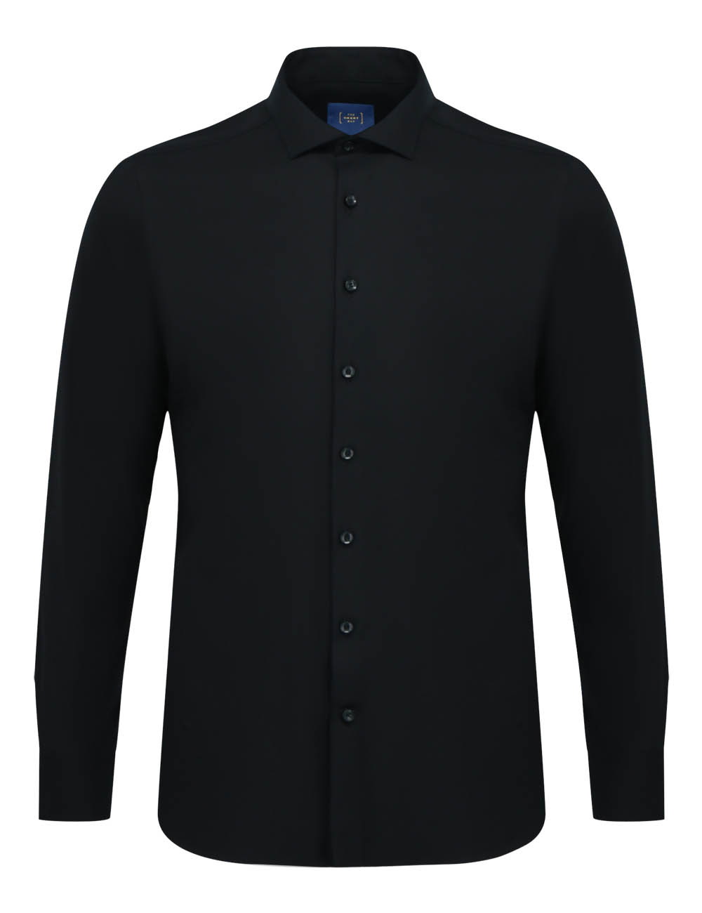 Black Poplin Slim Fit Single Cuff Classic Collar Shirt